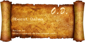 Oberst Dalma névjegykártya